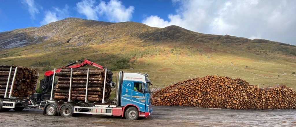 Timber transportation and logistics industry, banks of Loch Etive